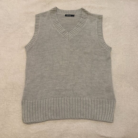 Women's Sleeveless Sweater Vest V Neck Knitted Pullover - Picture 1 of 2